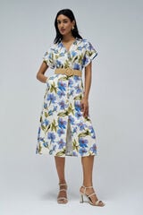 Salsa Jeans Vestido camisa de linho Azul