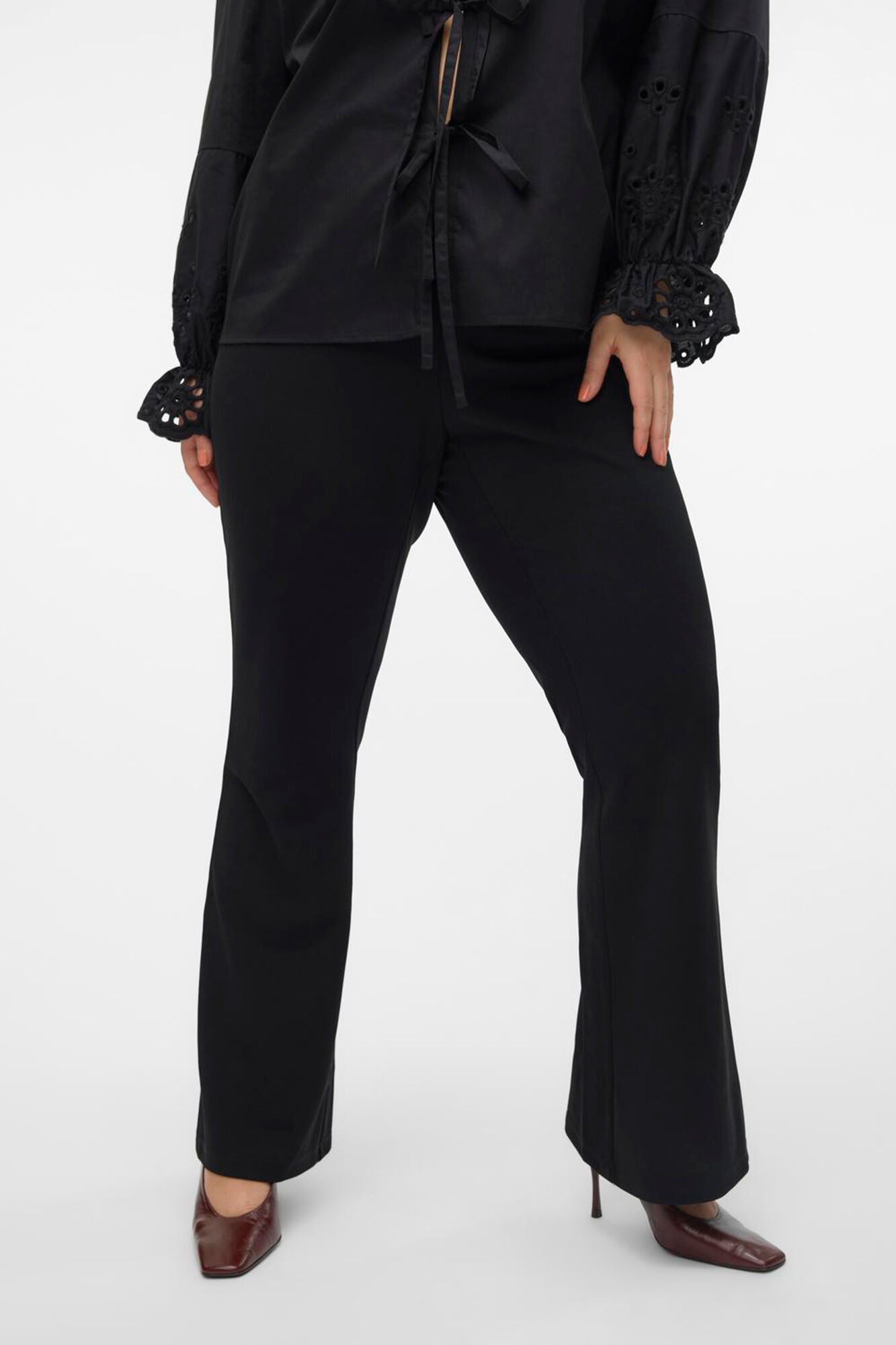Black bell bottom pants plus size store
