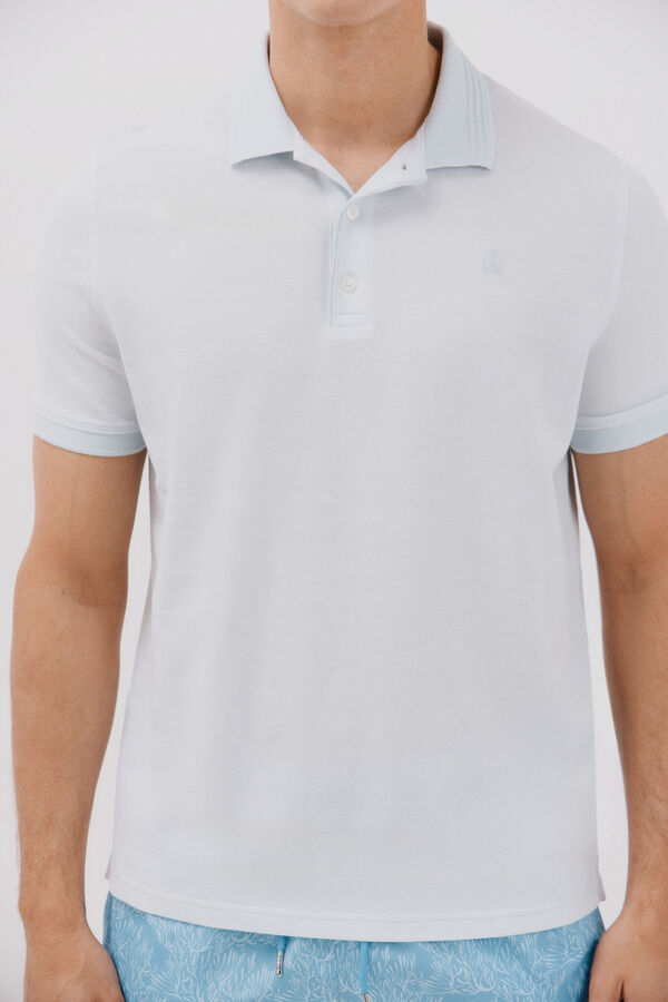 Cortefiel Oxford polo shirt Blue
