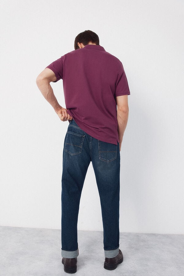 Cortefiel Basic piqu&eacute; polo shirt Pink