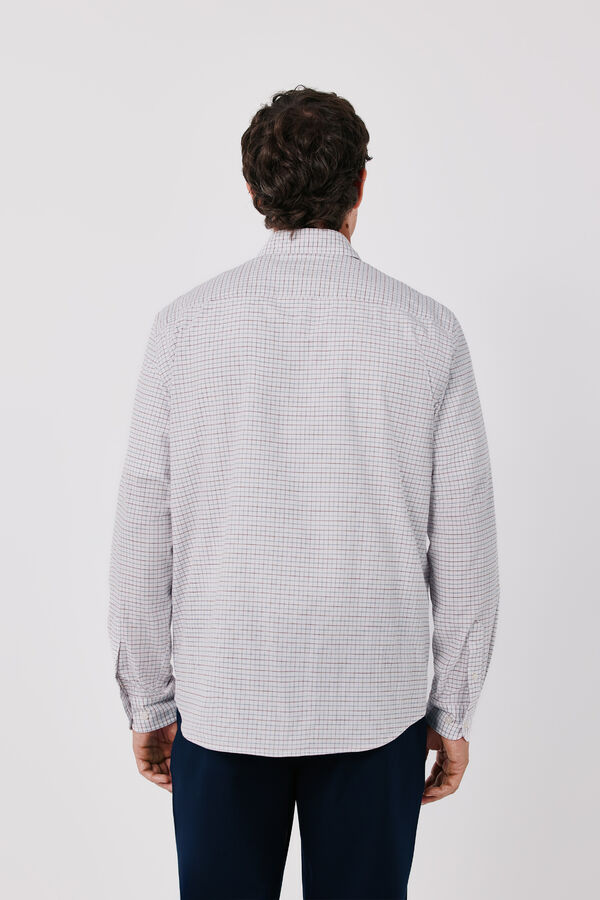 Cortefiel Cotton plaid shirt White