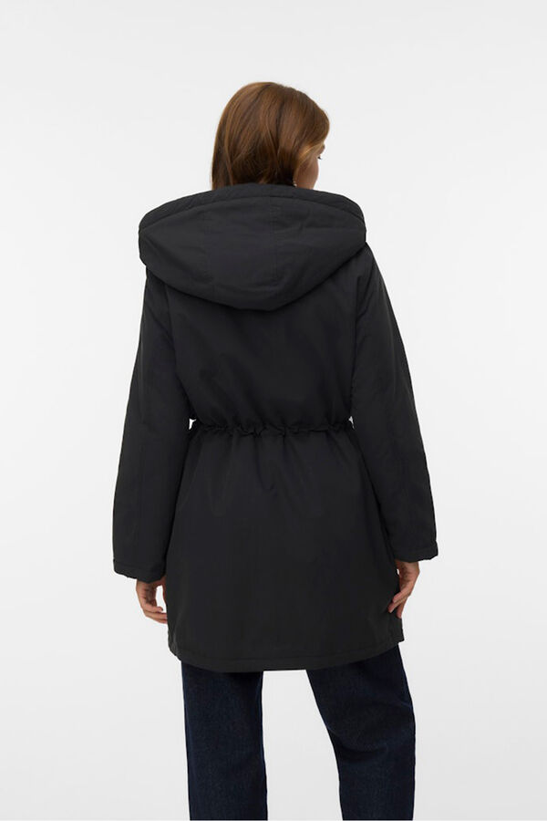 Vero Moda Parka com botões prateados  Preto