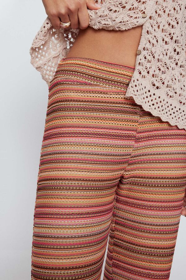 Cortefiel Textured knit trousers Multicolour