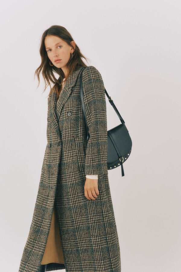 Cortefiel Long fabric coat Multicolour