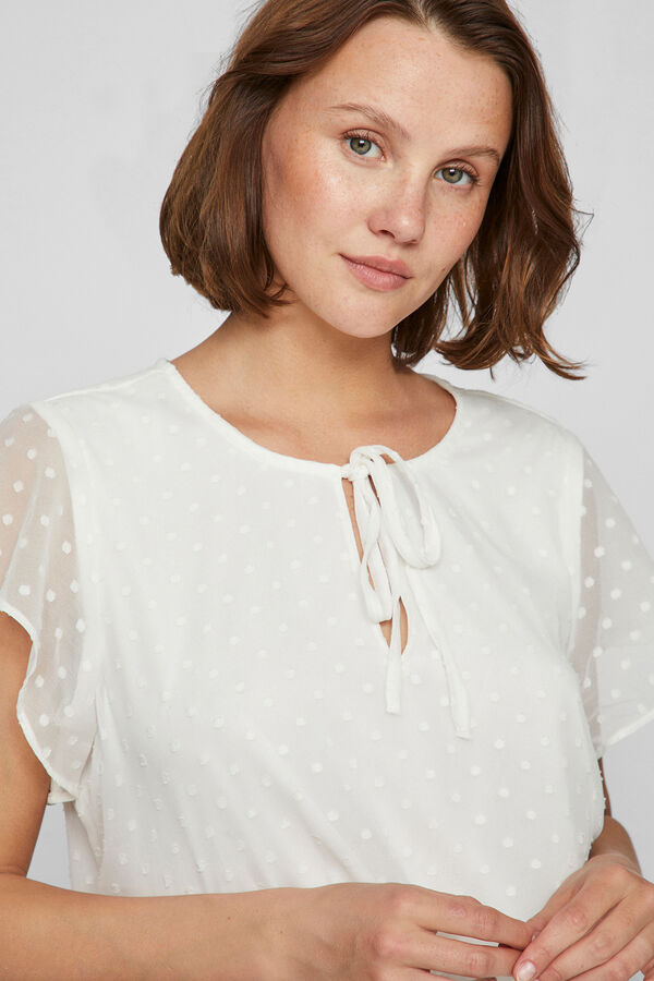 Vila Blusa manga curta plumetti Branco