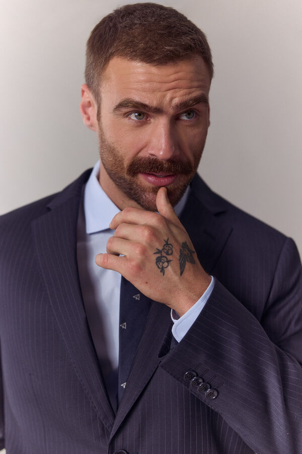 OOTO Pinstripe suit blazer Navy