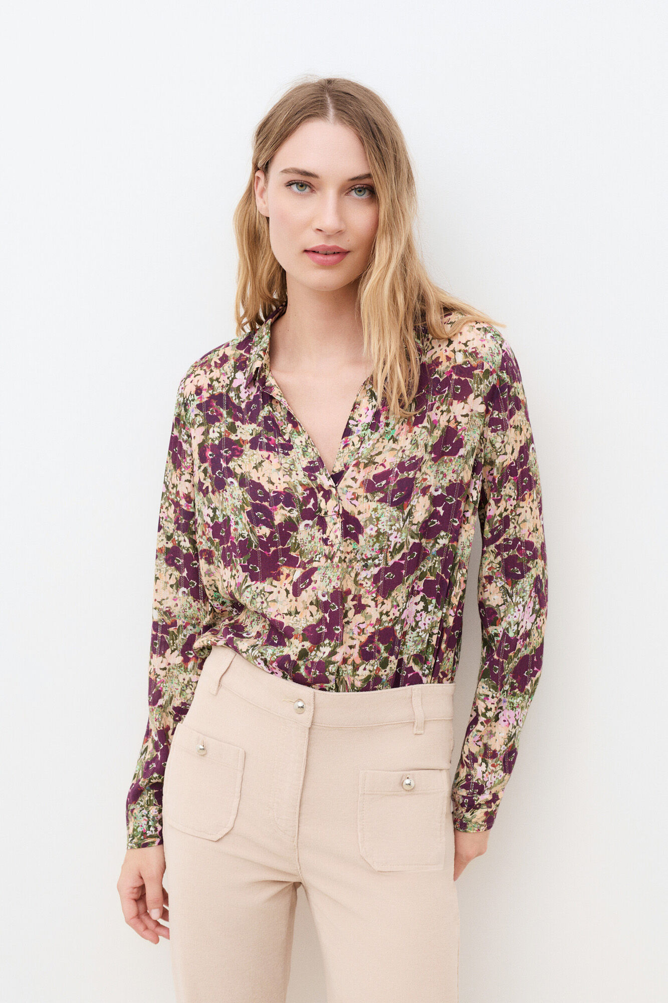 Caroll Camisa de manga comprida estampada