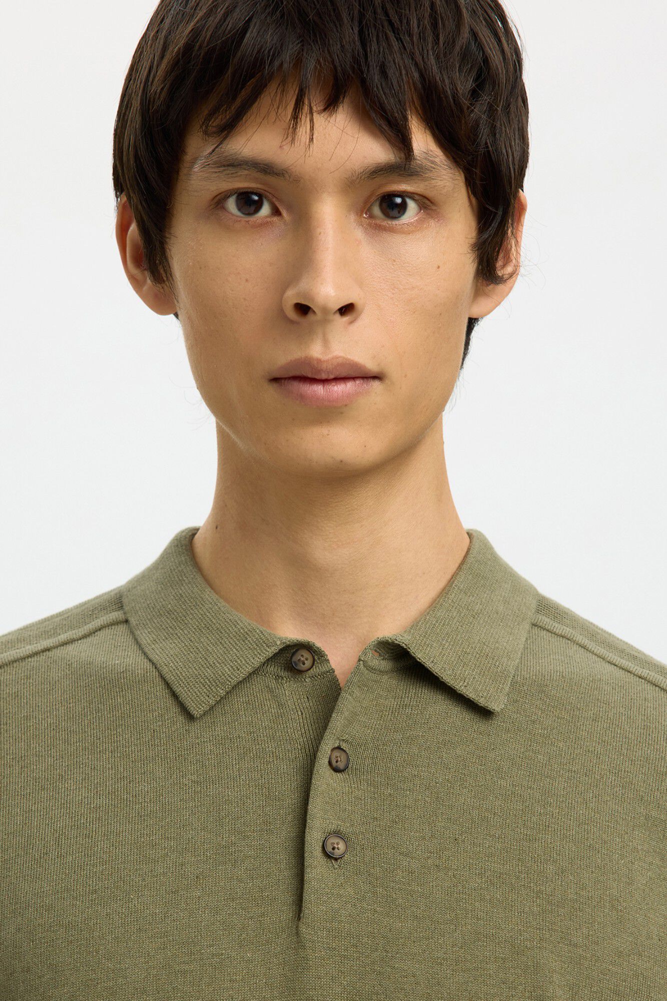 Selected Jersey-knit short sleeve polo shirt