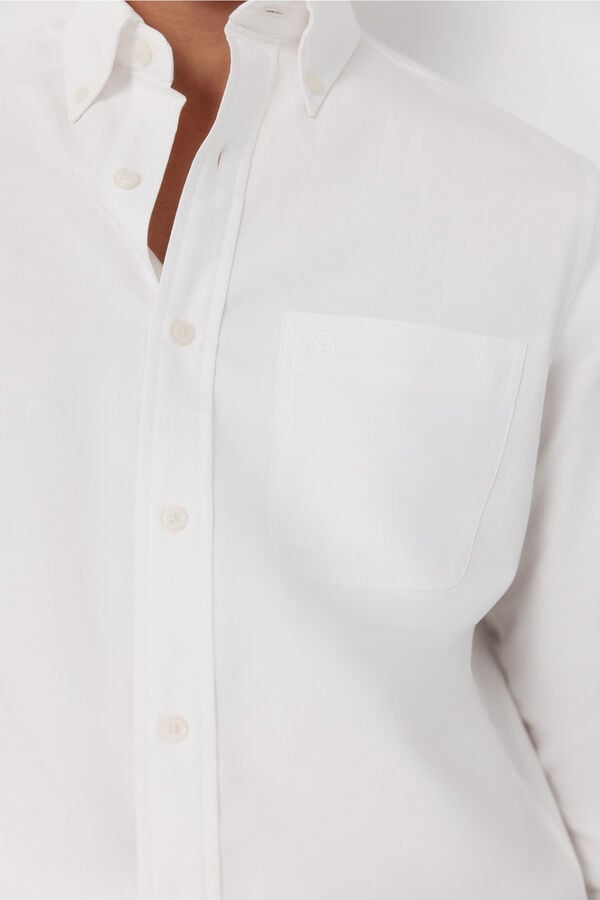 Cortefiel Plain Oxford shirt White