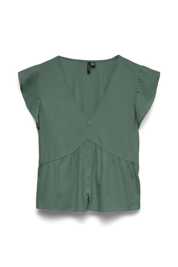 Vero Moda Flared short sleeve top Green