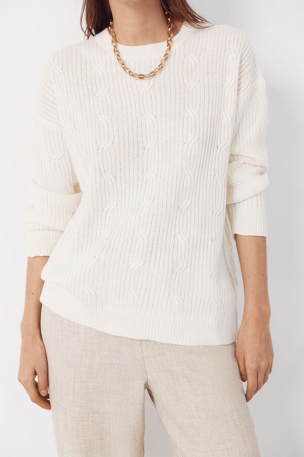 Cortefiel Soft feel jumper Ivory