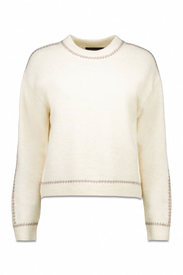 Cortefiel Jersey Perkins contrastes Ecru