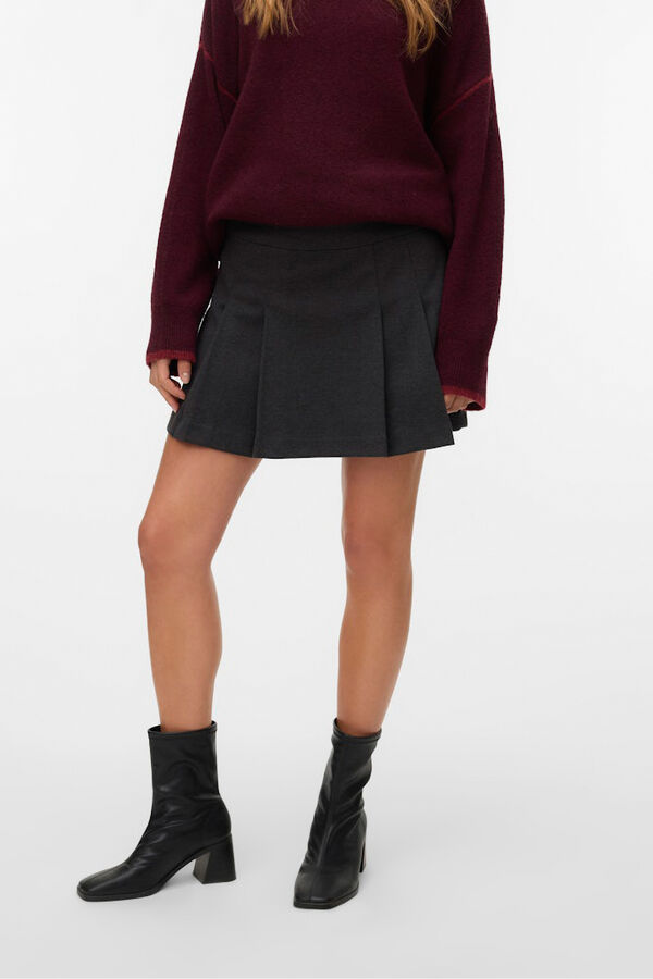 Vero Moda Mini saia plissada Cinzento