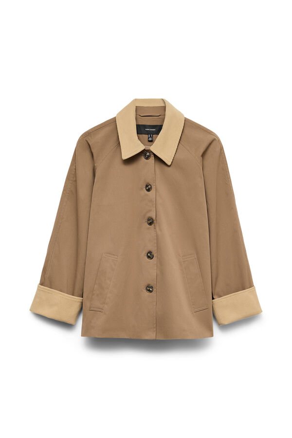 Vero Moda Chaqueta cuello de contraste Marr&oacute;n
