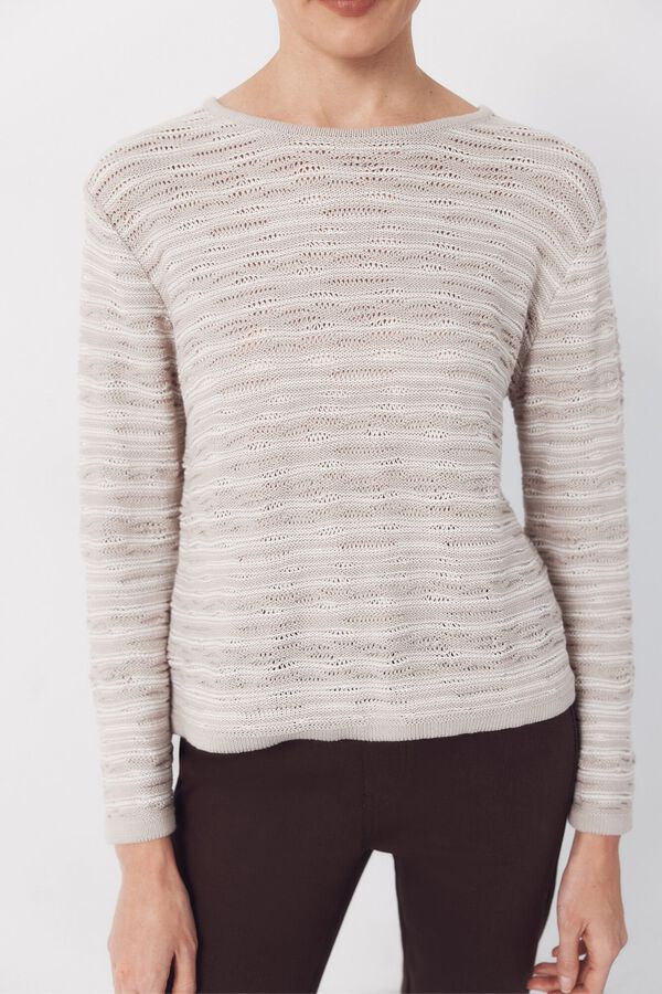 Cortefiel Jersey punto texturado Beige