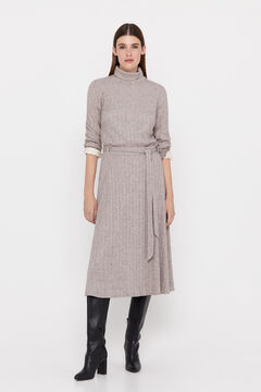Cortefiel Jersey-knit circle skirt Nude