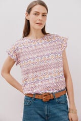 Cortefiel Essential ruffle t-shirt Multicolour