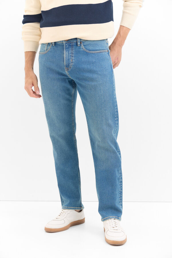 Cortefiel Regular fit dynamic jeans Blue