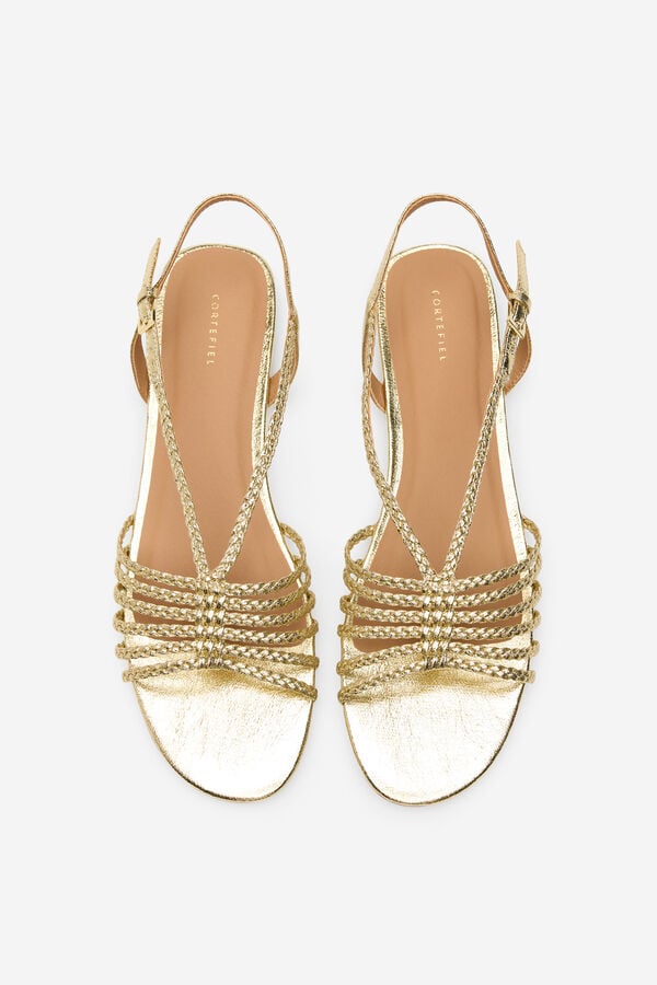 Cortefiel Braided straps sandal Yellow