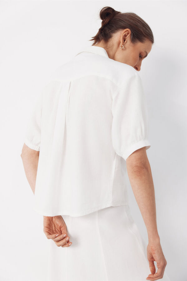 Cortefiel Rustic short sleeve shirt White