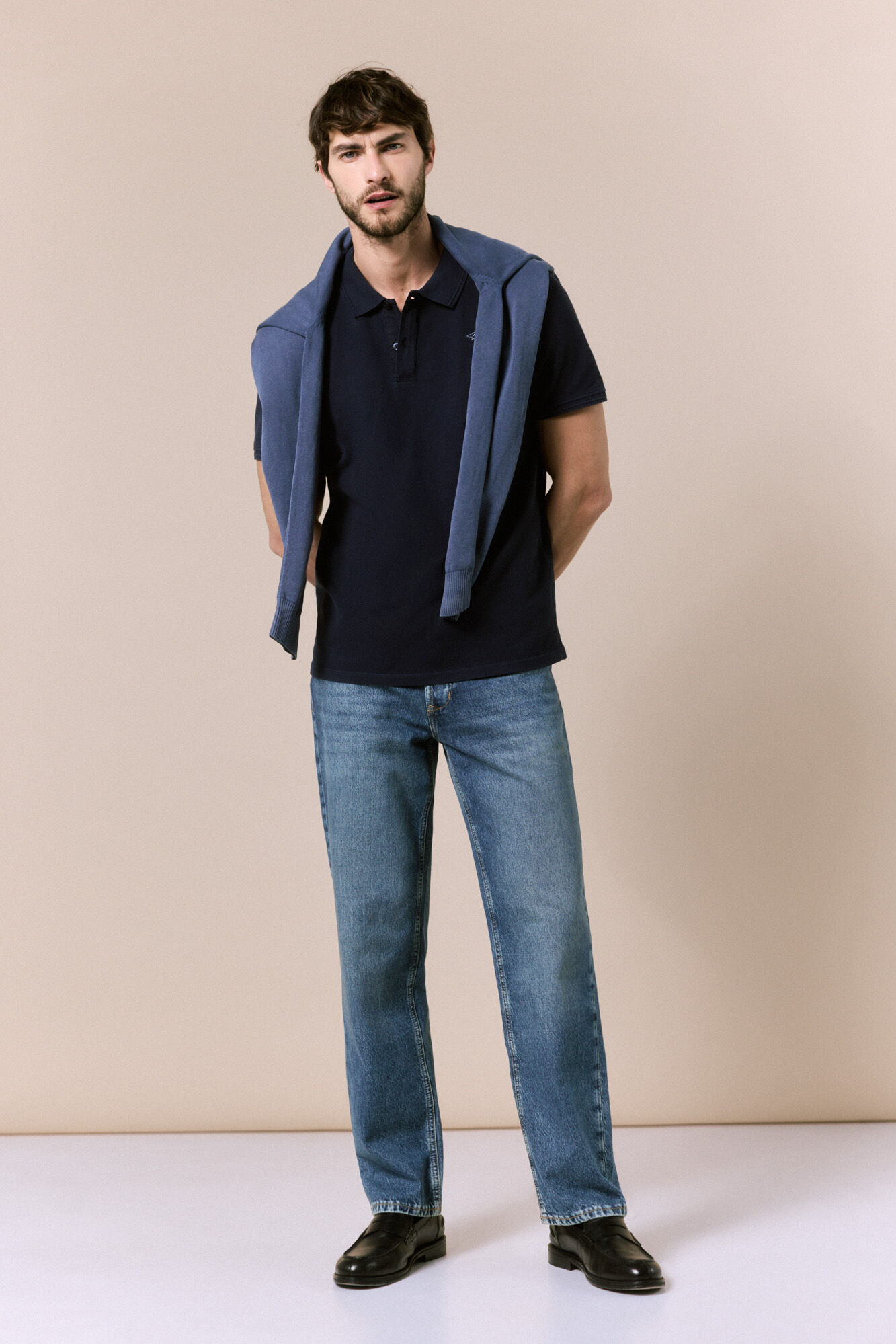 OOTO Polo b&aacute;sico em piqu&eacute; lavado