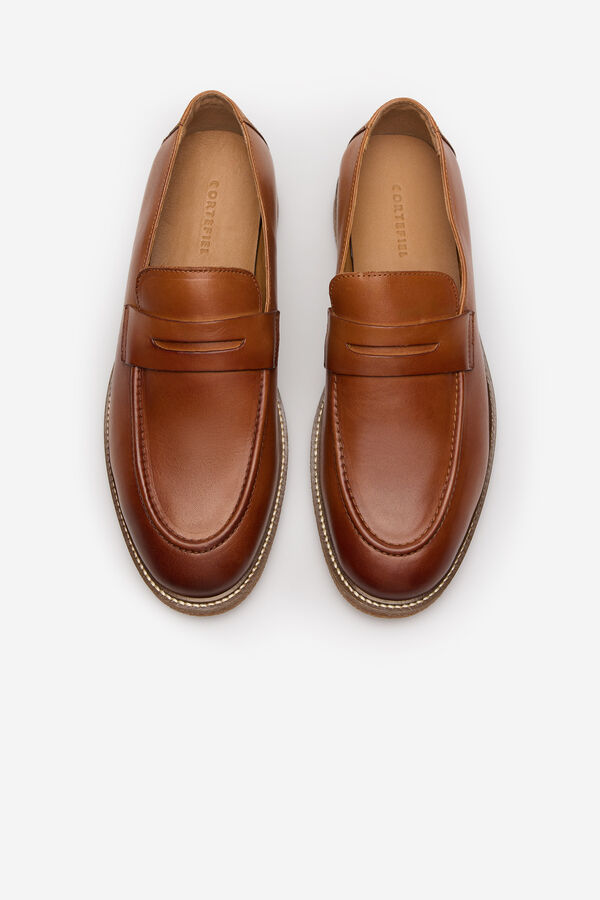 Cortefiel Leather loafer Camel