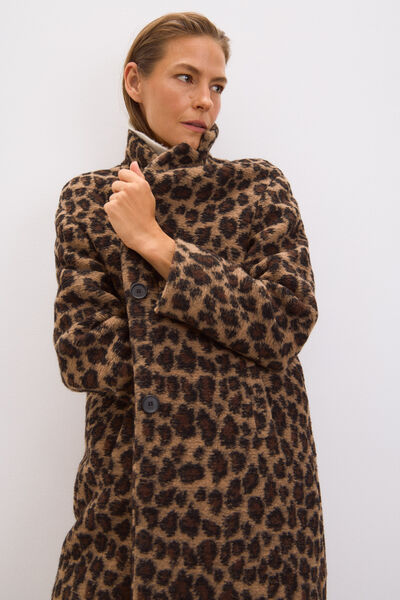 Cortefiel Animal print coat Multicolour