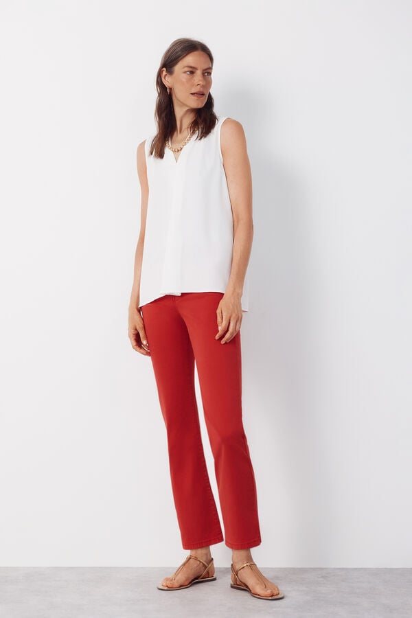 Cortefiel Fluid pleated blouse White