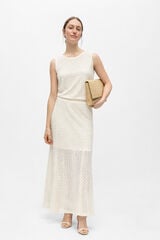 Object Openwork fabric long skirt Beige