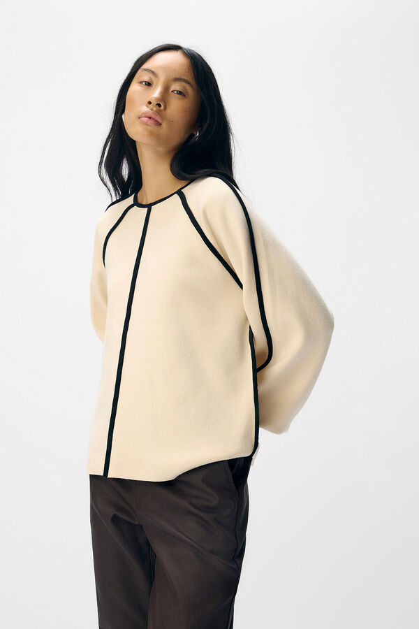 Object Camisola com acabamento contrastante Tostado