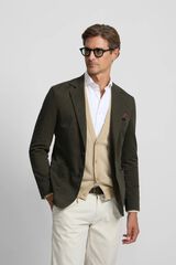Silbon Straight casual blazer Green