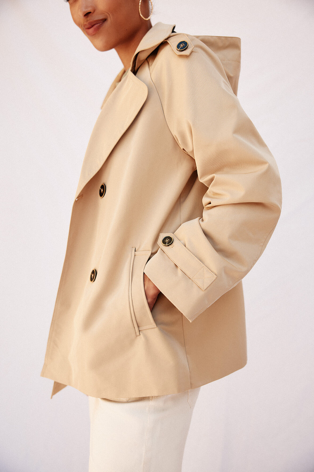 Cortefiel Short flared trench coat