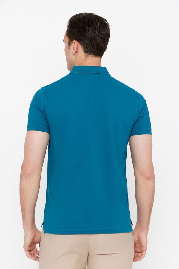 Cortefiel Essential slim polo shirt Blue