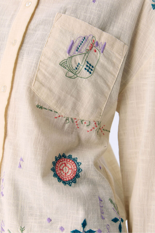 Object Camisa bordada Cinzento