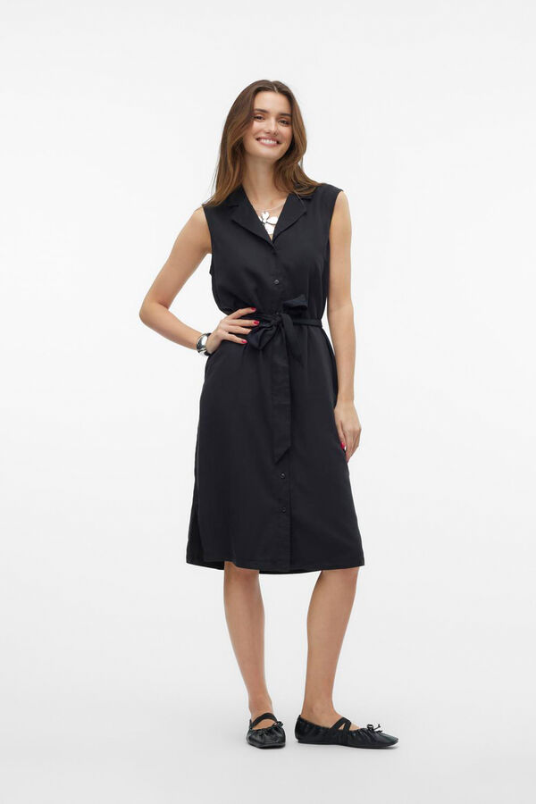 Vero Moda Vestido midi camiseiro Preto