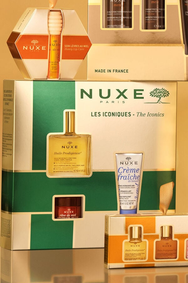 Nuxe Coffret tratamiento facial Los Ic&oacute;nicos para un rostro radiante Nuxe Dorado