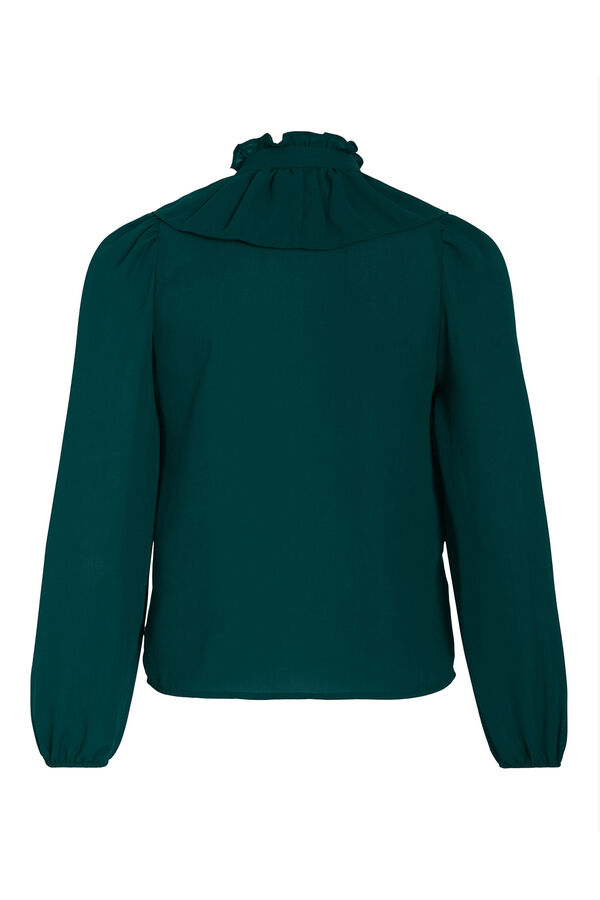 Vila Blusa de manga comprida com babados Azul
