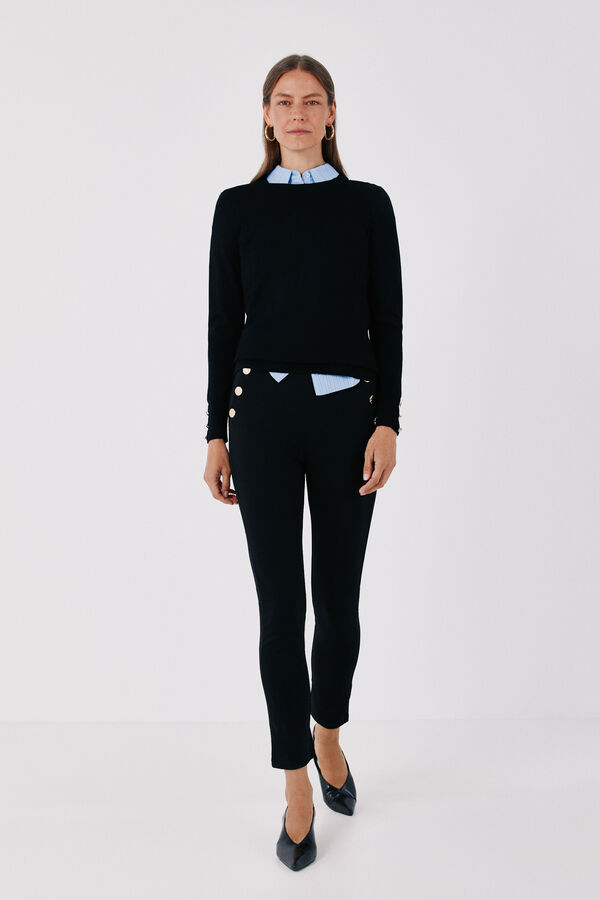 Cortefiel Legging with snaps Black