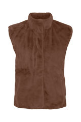 Cortefiel Faux fur vest  Brown