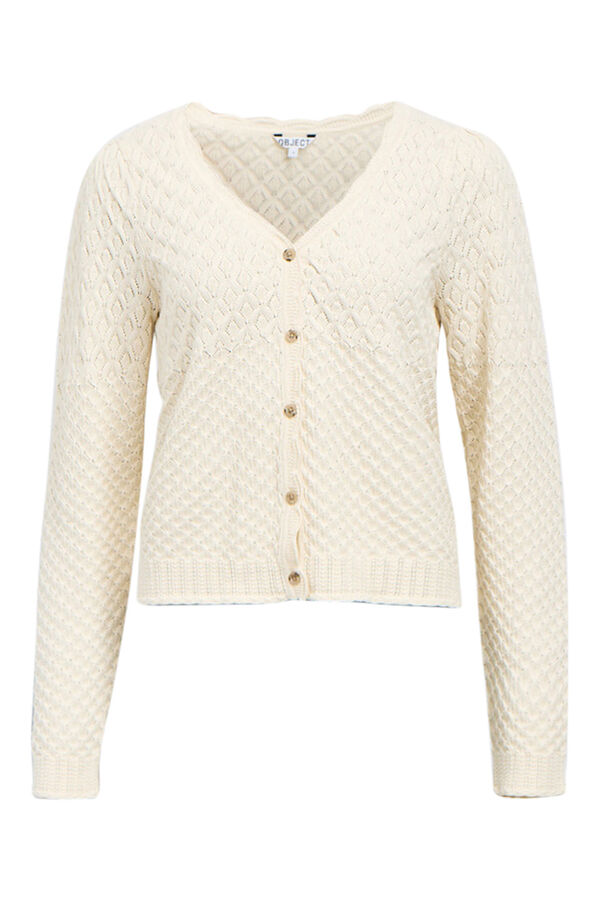 Object Casaco de malha rendada Tostado