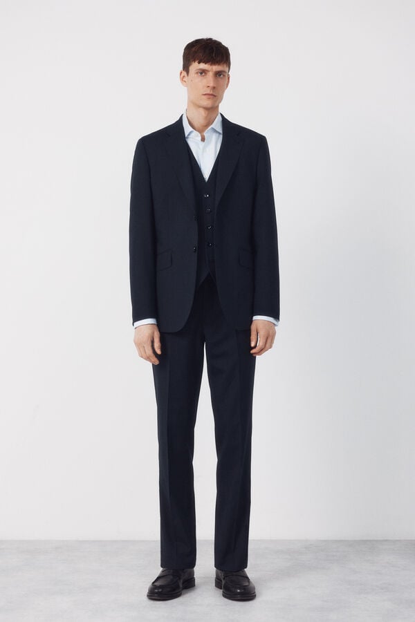 Cortefiel Blazer dynamic blue structure   Navy