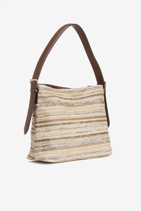 Vilanova Mala de ombro efeito palha Castanho