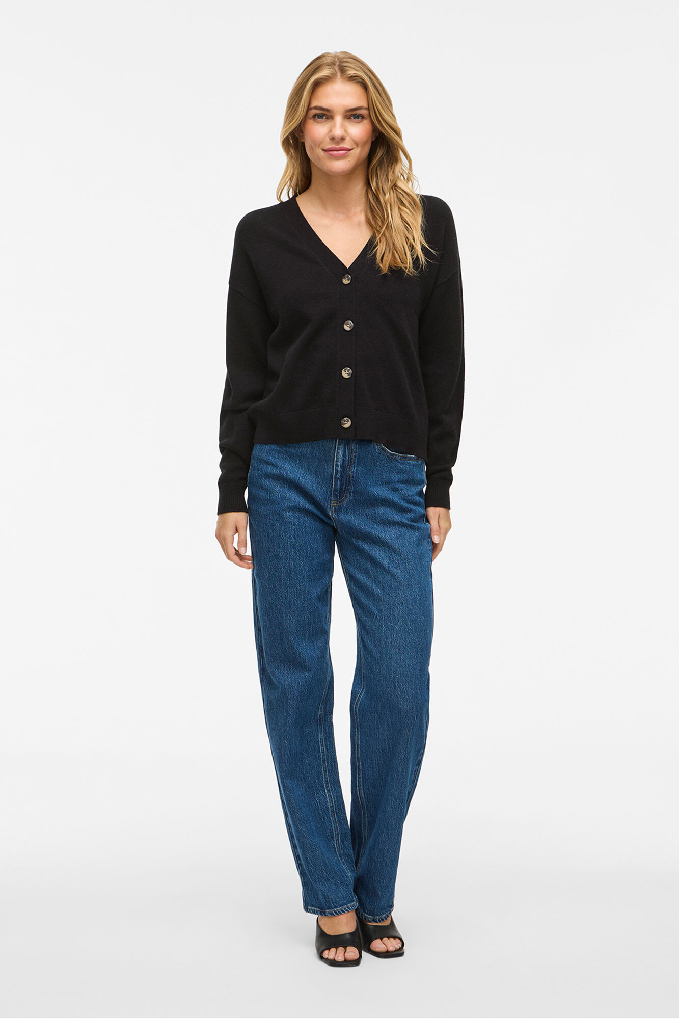 Vila C&aacute;rdigan de punto abotonado con viscosa