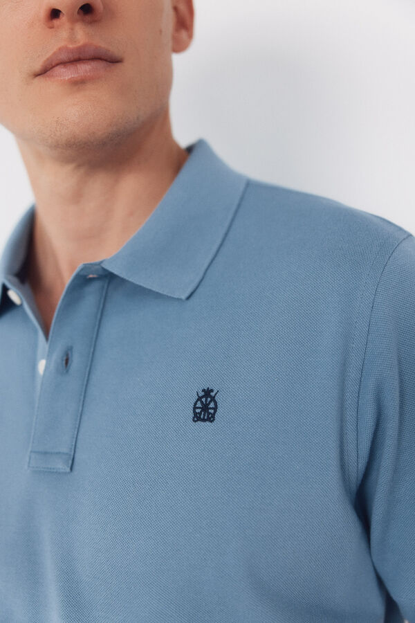 Cortefiel Basic piqué polo shirt Blue