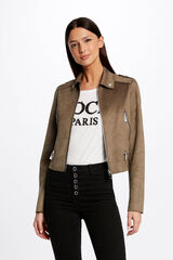 Morgan Casaco reto de imita&ccedil;&atilde;o de suede Verde