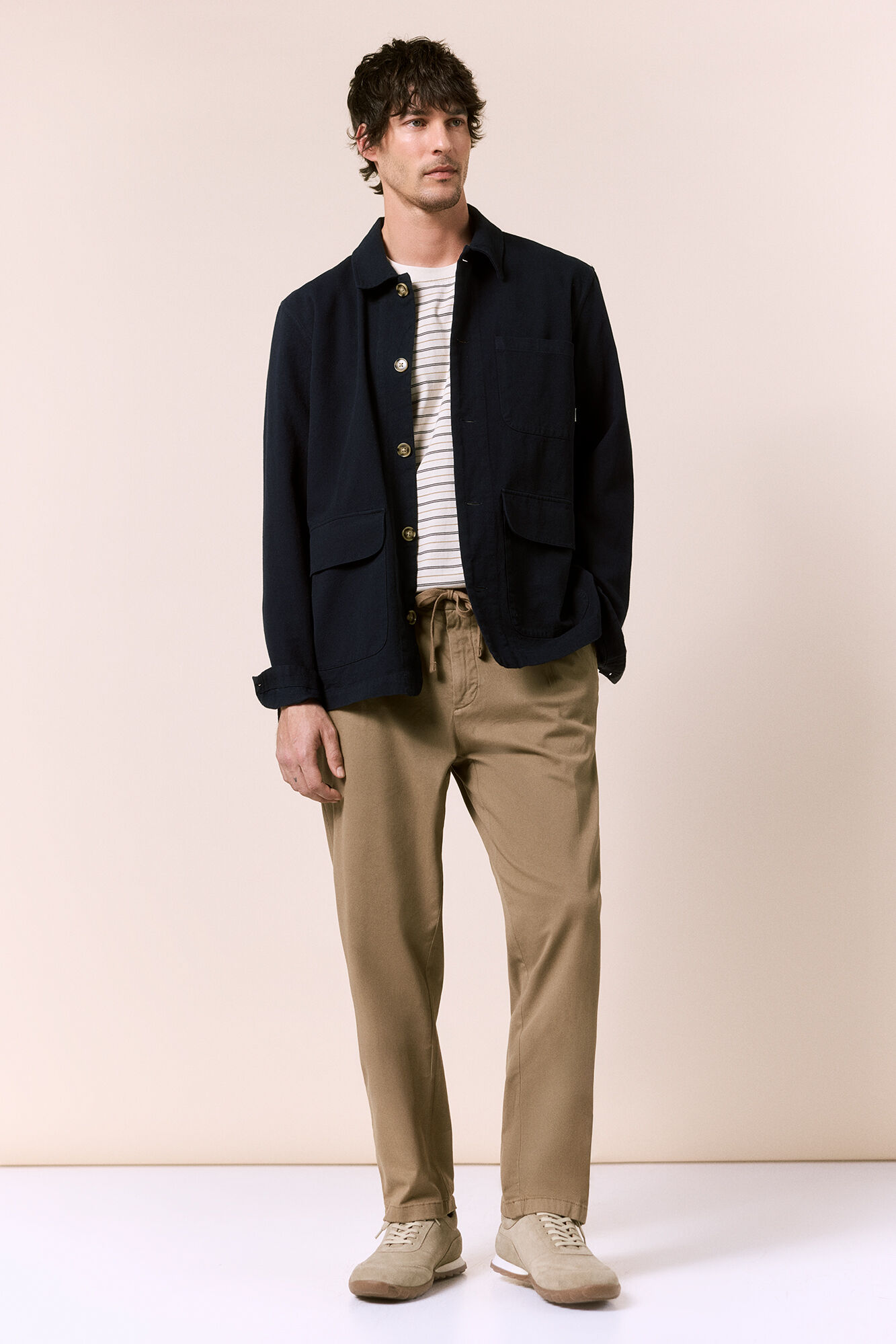 OOTO Sobrecamisa em algod&atilde;o e linho