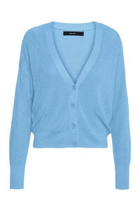 Cortefiel Fine-knit long-sleeved cardigan Blue