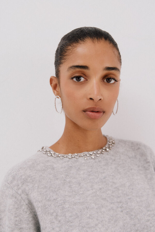 Cortefiel Jersey punto joyas Grey