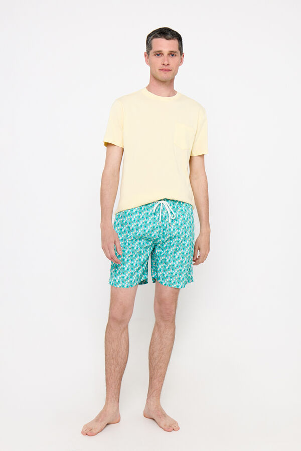 Cortefiel Parasol print swim shorts Green