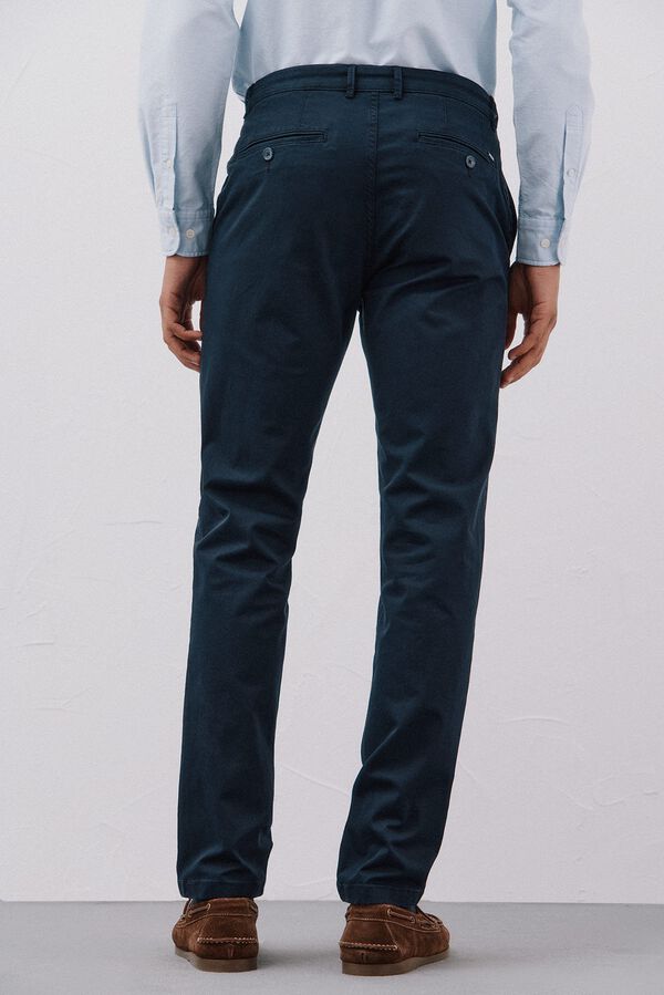 Cortefiel Slim fit lightweight chinos Navy